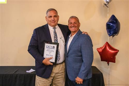 Bob Medici and retired Physical Education Director Nickolas Grasso